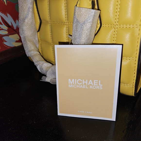 Michael Kors Yellow Quilted Women's Small Tote - Picture 10 of 14